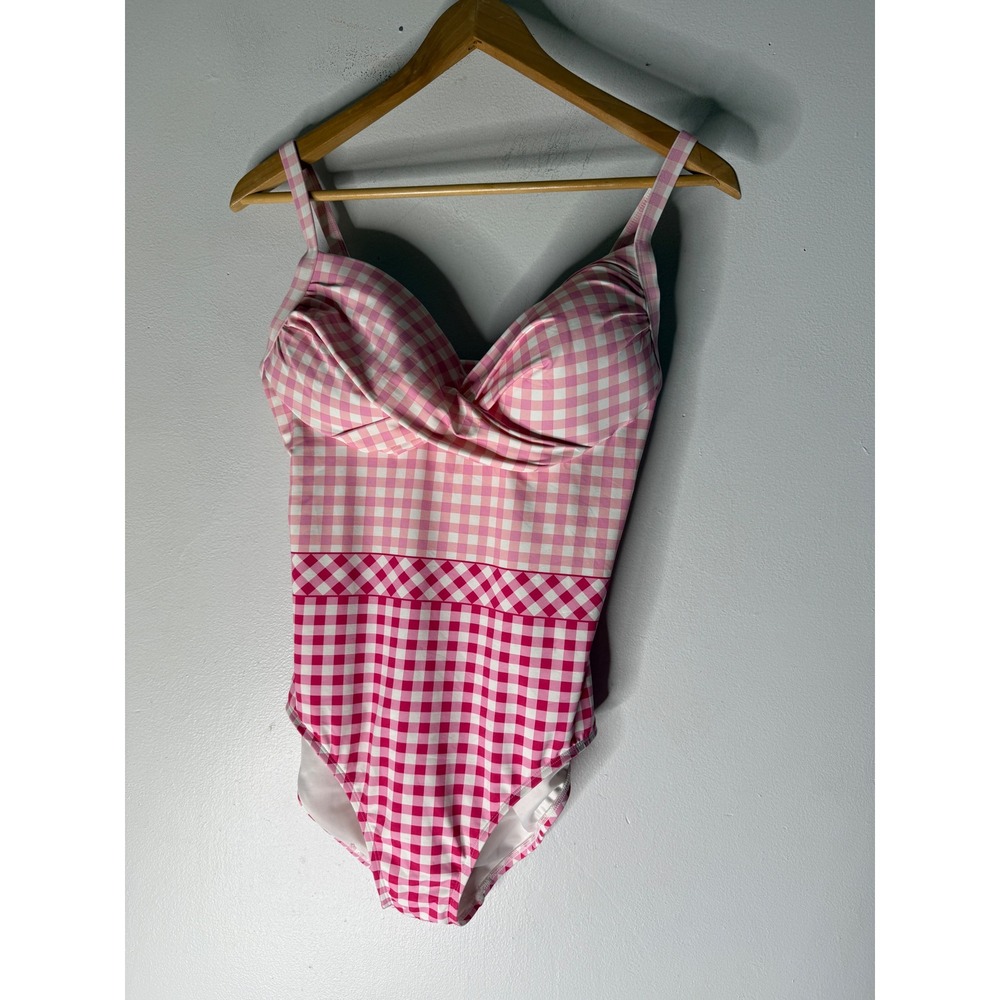 Lands End Draper James Tummy Control Wrap‎ 1 Piece Swimsuit Sz 10